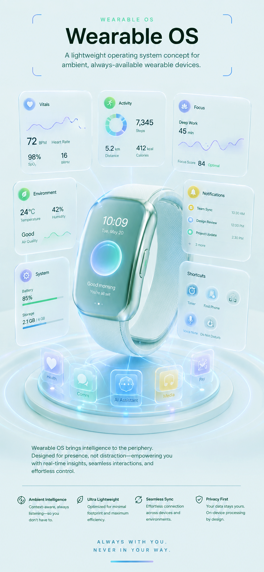 Placeholder concept artwork for Wearable OS, an intelligent device interface